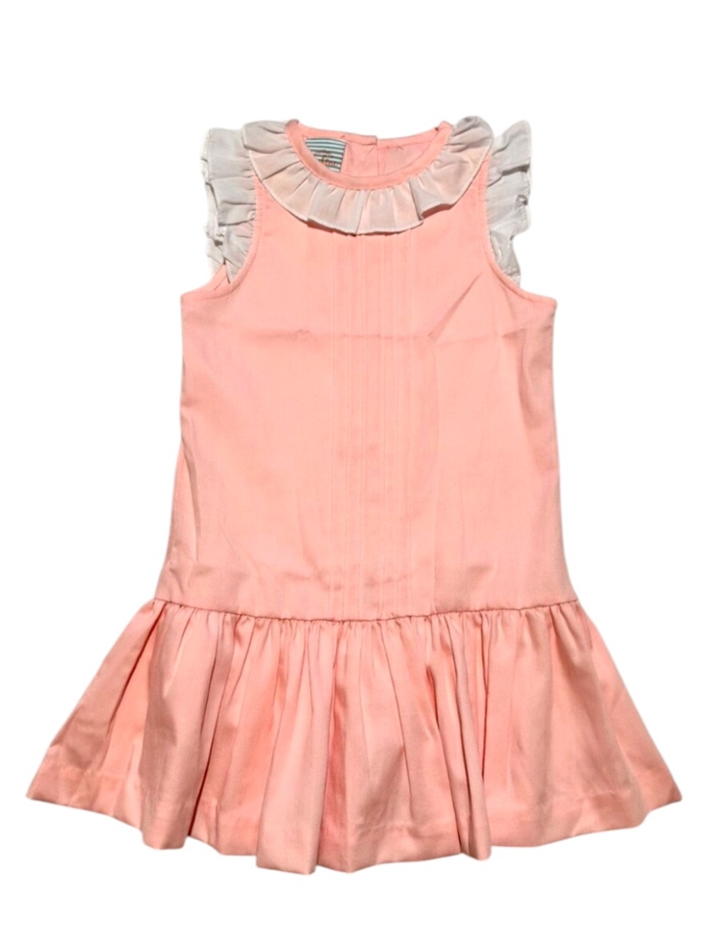 NWOT Southern Sunshine pink drop waist dress with ruffle collar & sleeve 4
